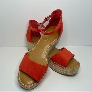 Red platform sandal